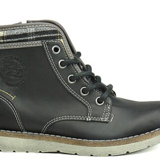 Sort drenge støvle fra Patrick m/snøre og lynlås og lidt for - NU NEDSAT 70% - kun 100 kr.