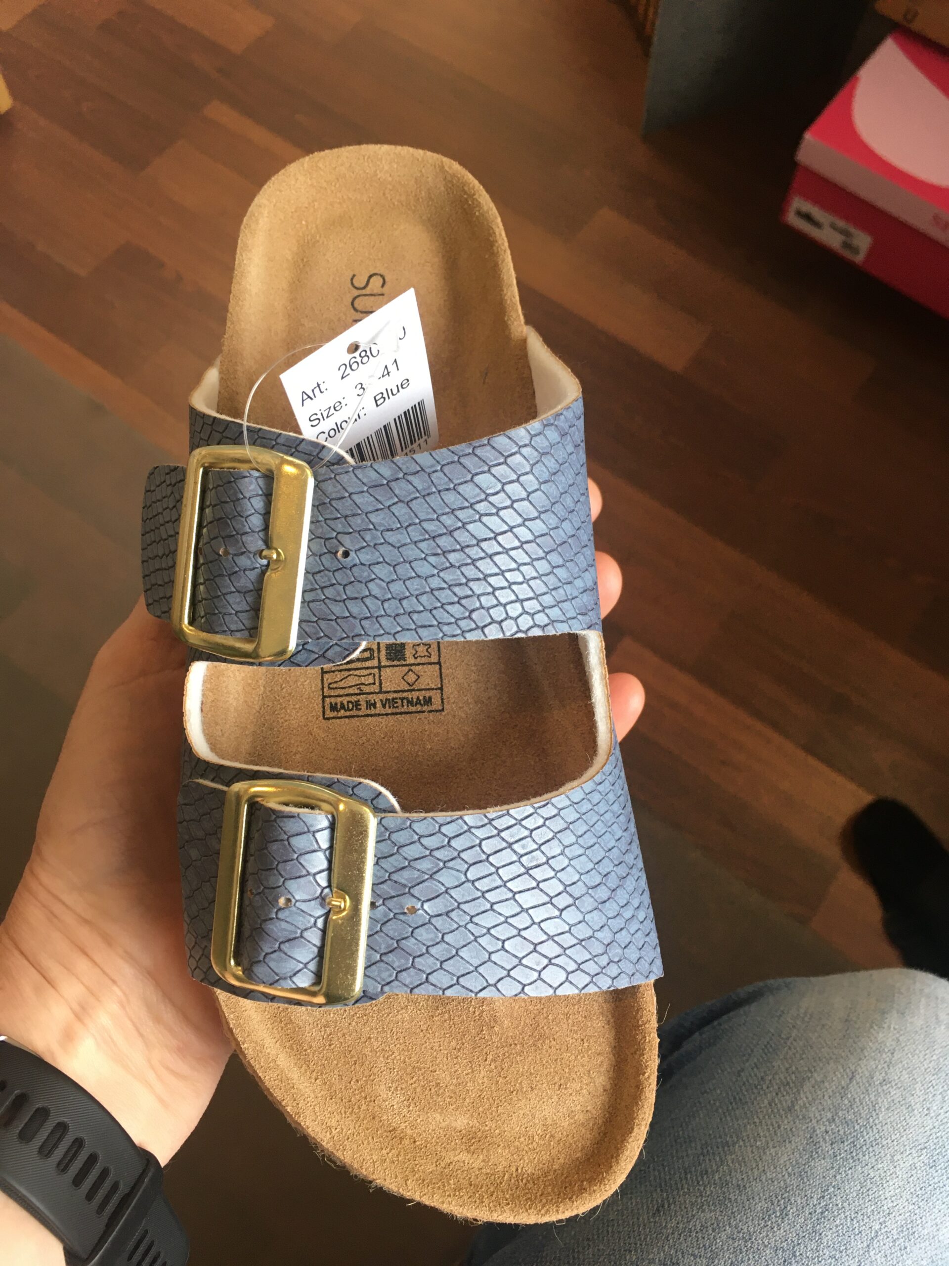 Smarte sandaler i krokodille blå – HS-Shoppen